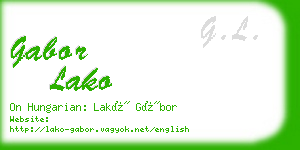 gabor lako business card